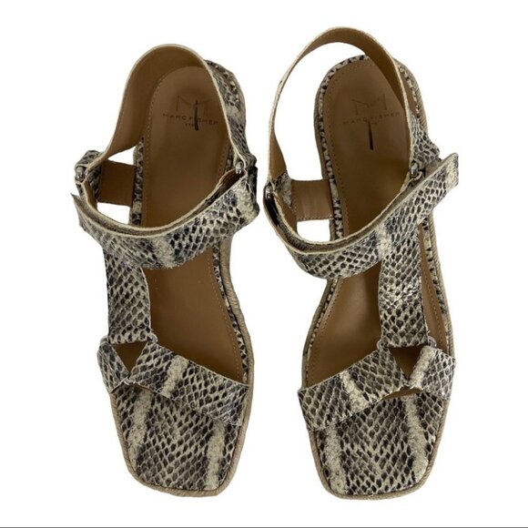 NEW Marc Fisher Leather‎ Platform Sandals Gylian2 Grey Animal Print Size  9.5 - Picture 6 of 10